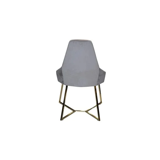 Стул Гелекси айвори металл сиденье ткань 500x550x950 золото 9