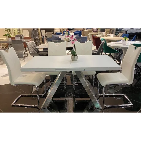 Стол Кемел обеденный раскладной 1400 / 1800х850х760 белый глянец 10