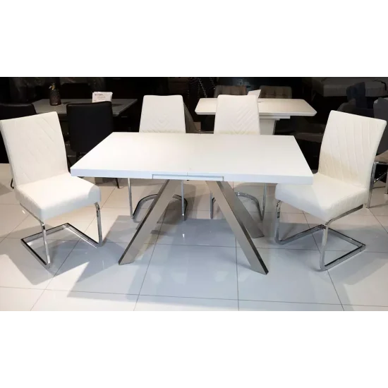 Стол Кемел обеденный раскладной 1400 / 1800х850х760 белый глянец 7