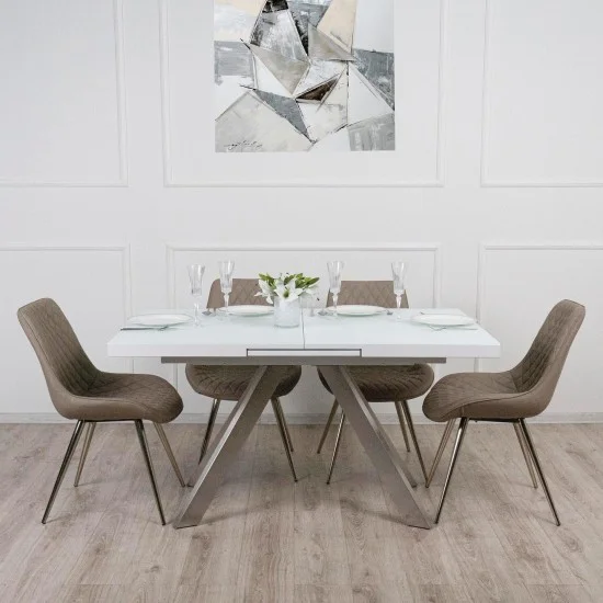 Стол Кемел обеденный раскладной 1400 / 1800х850х760 белый глянец 2