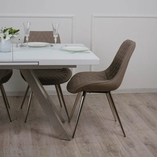 Стол Кемел обеденный раскладной 1400 / 1800х850х760 белый глянец 4