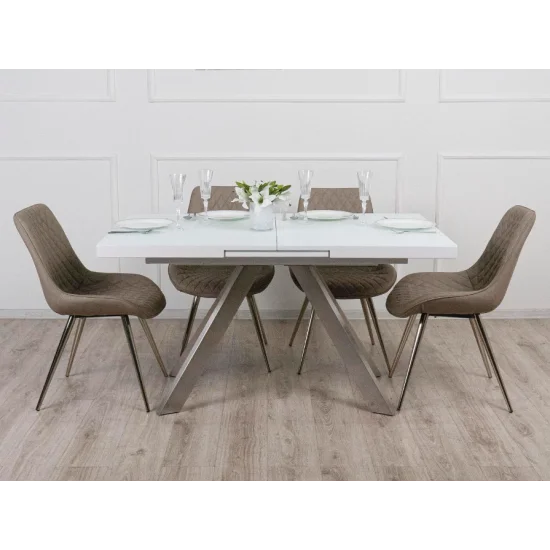 Стол Кемел обеденный раскладной 1400 / 1800х850х760 белый глянец 1