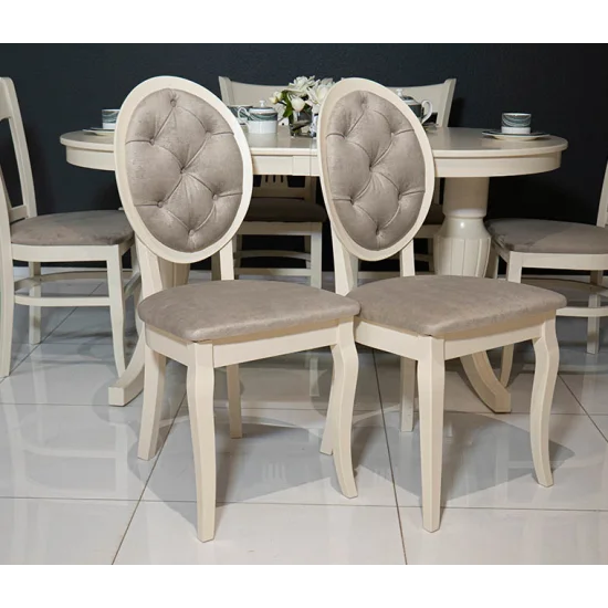 Стул Альбина бежевый сиденье ткань 450x450x963 каркас Айвори 5