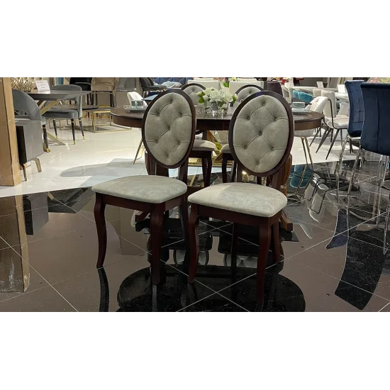 Стул Альбина Бежевый сиденье ткань 450x450x963 каркас Орех 2