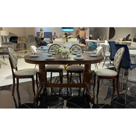 Стул Альбина Бежевый сиденье ткань 450x450x963 каркас Орех 3