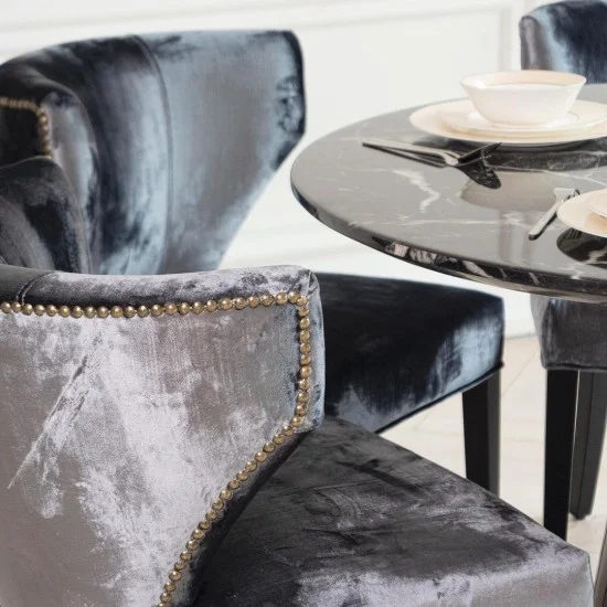 Стул Триумф серый массив дерева сиденье ткань 535x440x790 нога черная 5