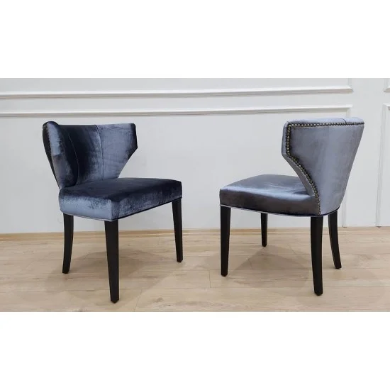 Стул Триумф серый массив дерева сиденье ткань 535x440x790 нога черная 9