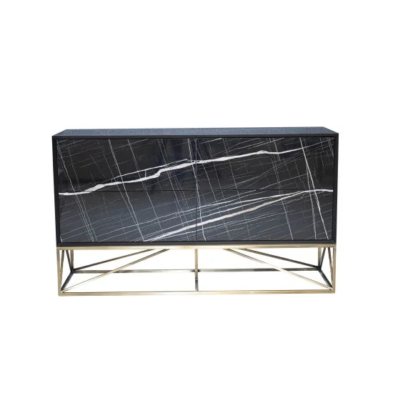Комод Батерфляй черный глянец 138x40x80 см. 2