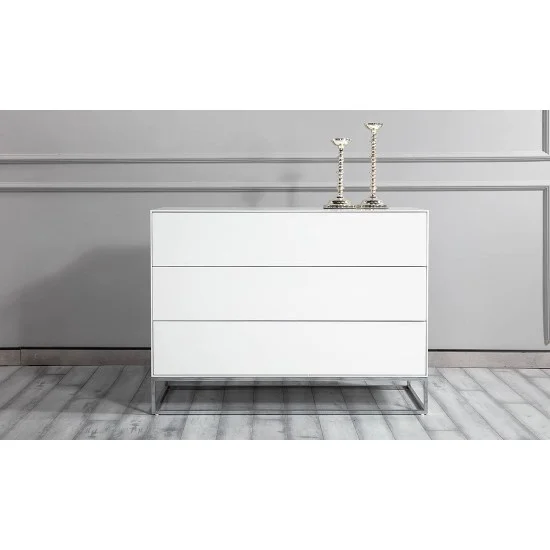 Комод Шайн білий глянець 110x45x82 см. 2