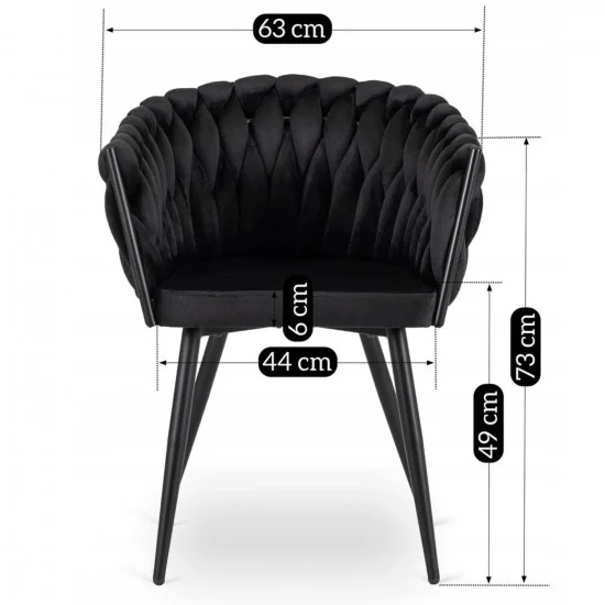 Кресло ELENA Черный велюр 8