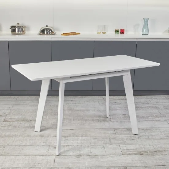 Стіл кухонний обідній розкладний Onto Алонзо 100 Преміум Білий 3