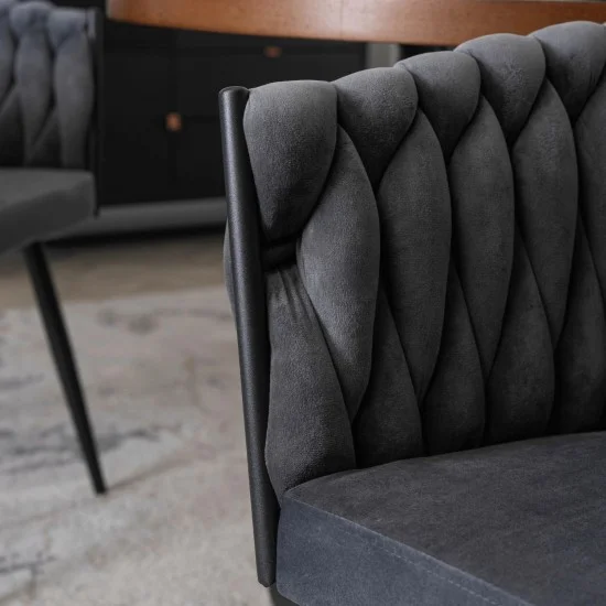 Кресло ELENA Серый велюр 7