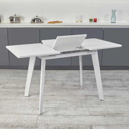 Стіл кухонний обідній розкладний Onto Алонзо 100 Преміум Білий 2