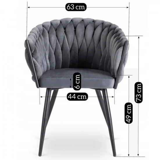 Кресло ELENA Серый велюр 9