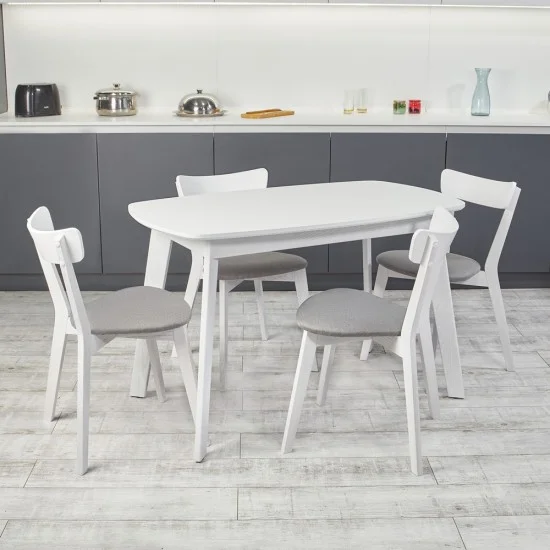 Стіл прямокутний обідній кухонний Onto Вінцензо 120 Преміум Білий 4