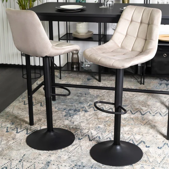 Барный стул Arcos велюр бежевый 7