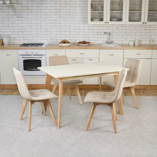 Стол кухонный раскладной Onto Алонзо 120-160 Бежевый 6