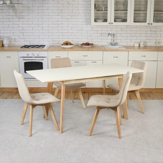 Стол кухонный раскладной Onto Алонзо 120-160 Бежевый 7