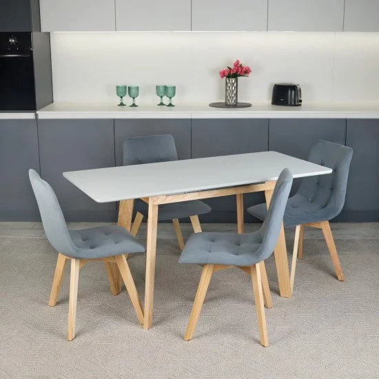 Стіл кухонний обідній розкладний Onto Алонзо 100-140 Сірий 9