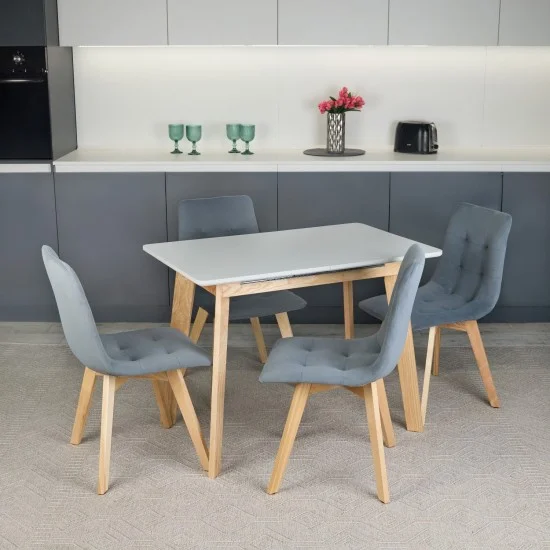 Стіл кухонний обідній розкладний Onto Алонзо 100-140 Сірий 8