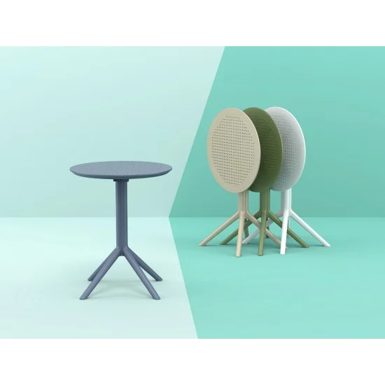Стіл садовий круглий Siesta Sky Folding Table 60 Оливковий 11
