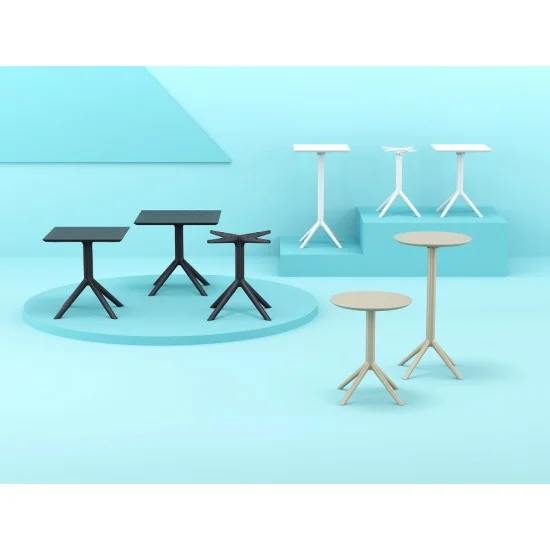 Стол садовый круглый Siesta Sky Folding Table 60 Темно-серый 13