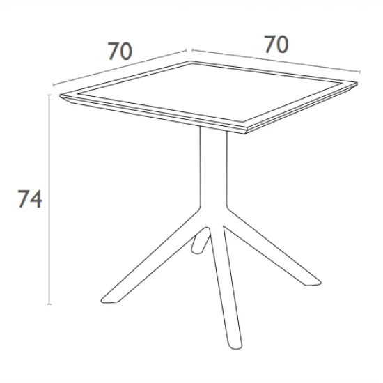 Стол садовый Siesta Sky Table 70 Оливковый 4