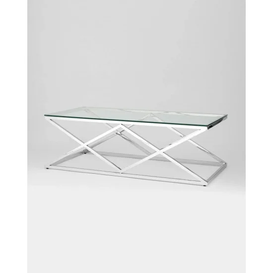 Журнальный стол Zegna A 120х60 Прозрачный / Серебряный ZEGNAAS 3
