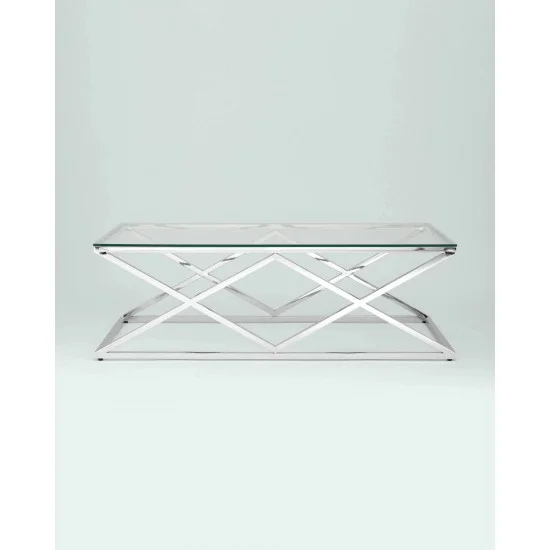 Журнальный стол Zegna A 120х60 Прозрачный / Серебряный ZEGNAAS 2