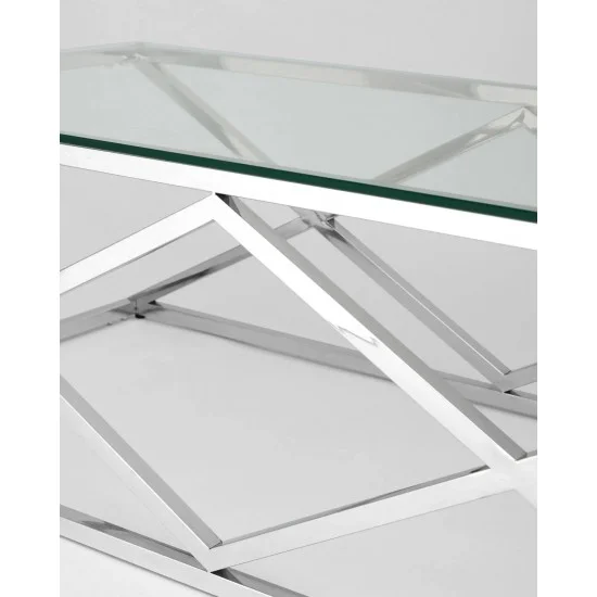 Журнальный стол Zegna A 120х60 Прозрачный / Серебряный ZEGNAAS 5