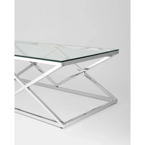 Журнальный стол Zegna A 120х60 Прозрачный / Серебряный ZEGNAAS 4