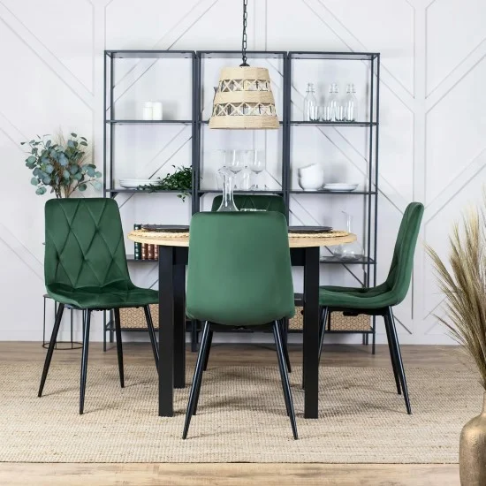 Стул COREY черный / зеленый 9