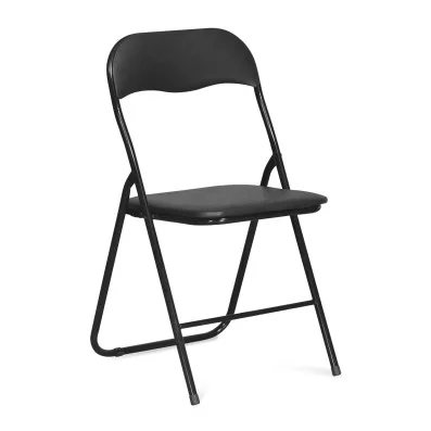 Стул складной TIKO Черный металл / Черная Экокожа