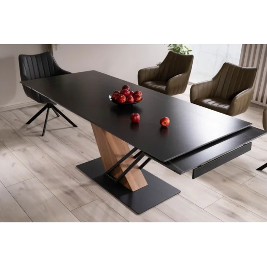Стіл обідній розкладний GENESIS 180(240)*90 чорний/чорний/ясень GENESISCCJ180 12