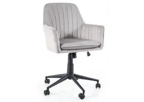 Кресло поворотное офисное Q-886 VELVET светло-серое BL.03 OBRQ886VJSZ