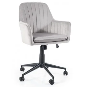 Кресло поворотное офисное Q-886 VELVET светло-серое BL.03 OBRQ886VJSZ