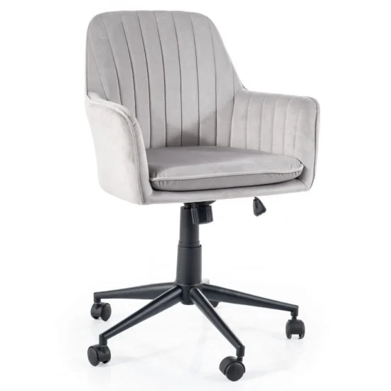 Кресло поворотное офисное Q-886 VELVET светло-серое BL.03 OBRQ886VJSZ 1
