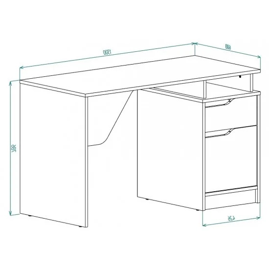 Стіл письмовий NORD 2R Дуб Експресив Бронзовий/Білий Діамант 4