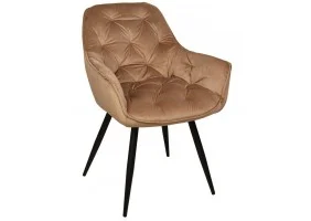 Стул кухонный MAGIC черный каркас / бежевый велюр 