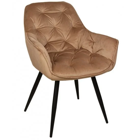 Стул кухонный MAGIC черный каркас / бежевый велюр  1