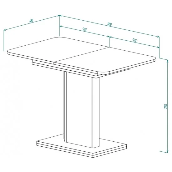 Стіл обідній розкладний SOLO B/V 110(145)x68 білий діамант / вугільний камінь 7