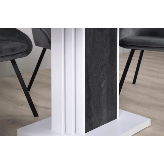 Стіл обідній розкладний SOLO B/V 110(145)x68 білий діамант / вугільний камінь 6