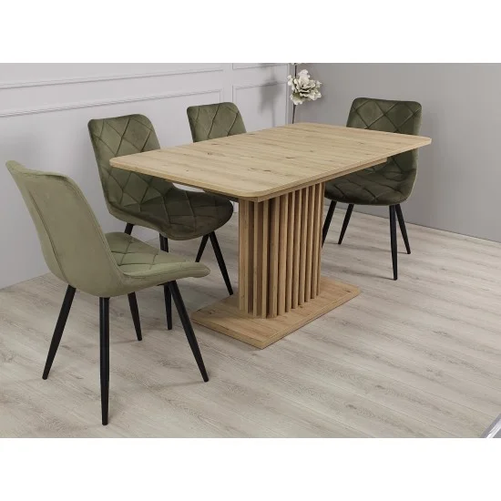 Стол обеденный Casandra 140(180)x80 Дуб артизан / Черный 4