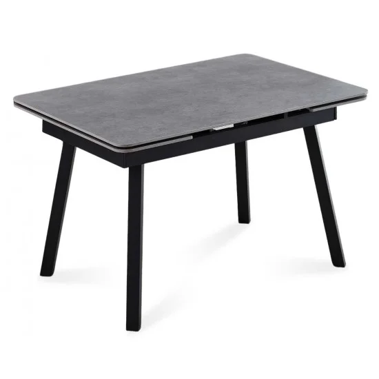 Стол обеденный раскладной MADRID CERAMIC 120(180)*85 grigio latte matt / черный каркас 1
