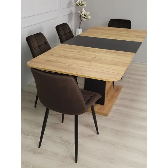 Стіл обідній розкладний TREND D-C MAX 160(210)x90 Дуб крафт золотий / Чорний 17