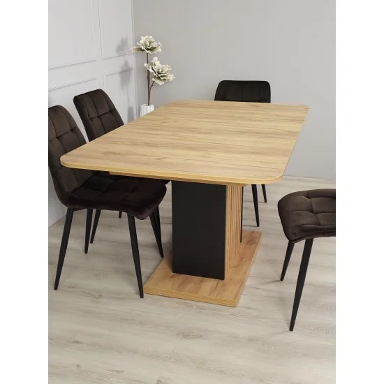 Стіл обідній розкладний TREND D-C MAX 160(210)x90 Дуб крафт золотий / Чорний 7