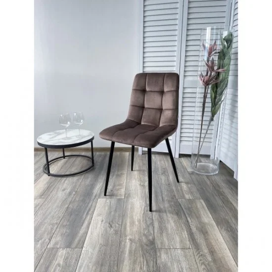 Стілець MIA чорний каркас/капучино велюр  3