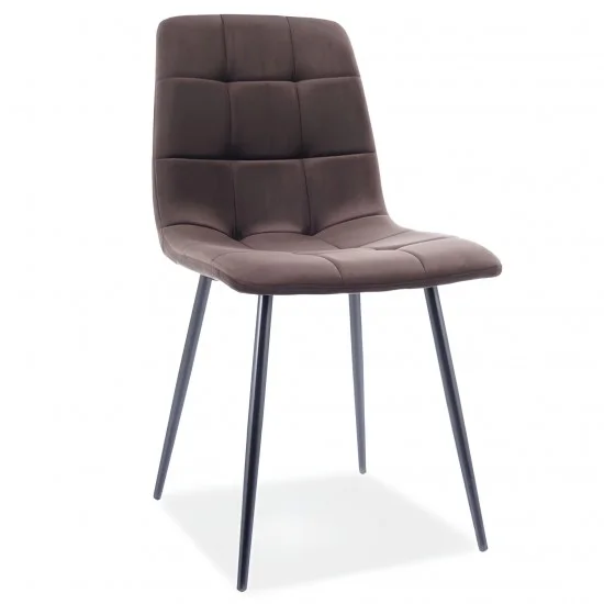 Стілець MIA чорний каркас/капучино велюр  1