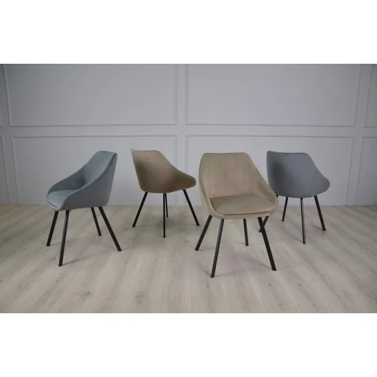 Стул кухонный PEPIO черный каркас/темно-бежевый велюр  10