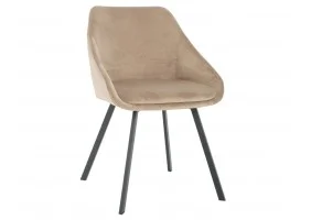 Стул кухонный PEPIO черный каркас/темно-бежевый велюр 